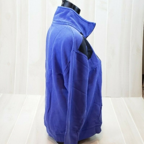 Victoria's Secret PINK NEW Oversized1/4 Zip Sweatshirt Blue Small Pullover - Picture 5 of 7